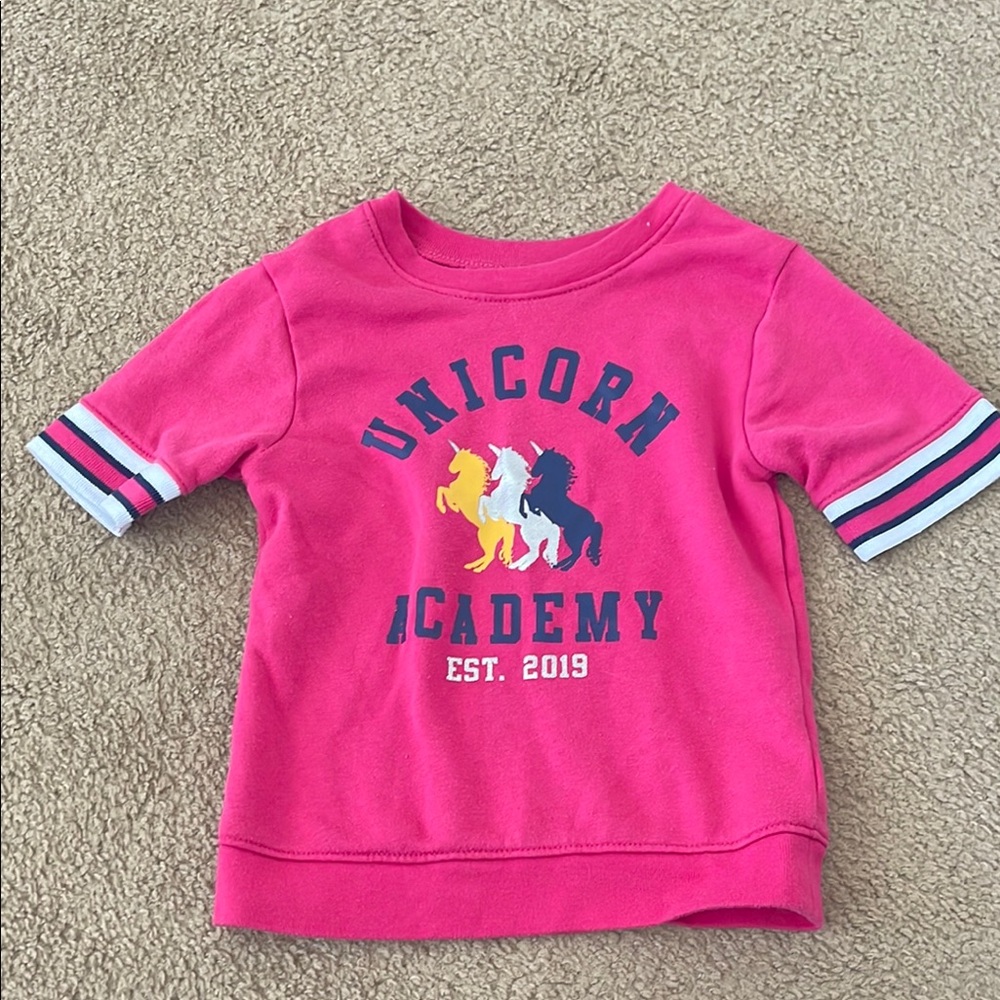 Garanimals Hot Pink Unicorn Academy Tee with Multi-Color Graphic